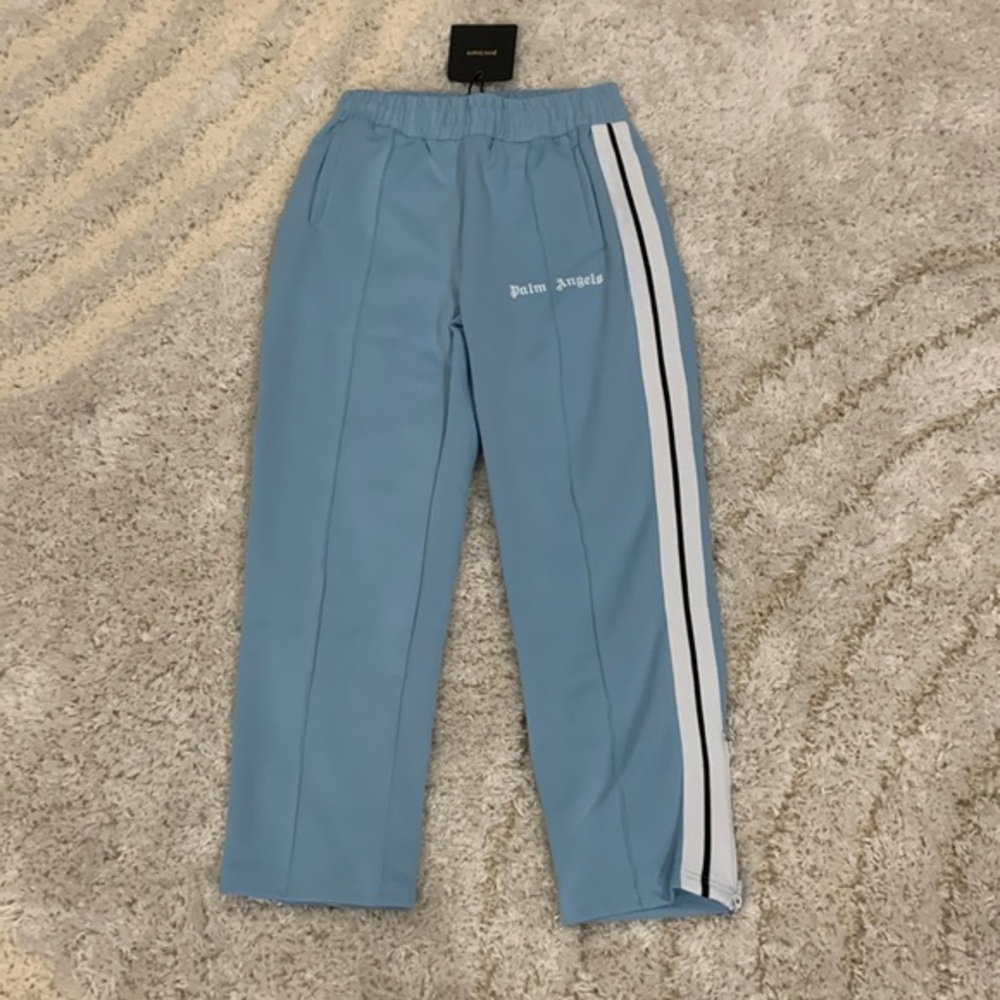 Palm Angels Classic Logo Tracksuit Striped Sweatpants  Blue Mens Size Large